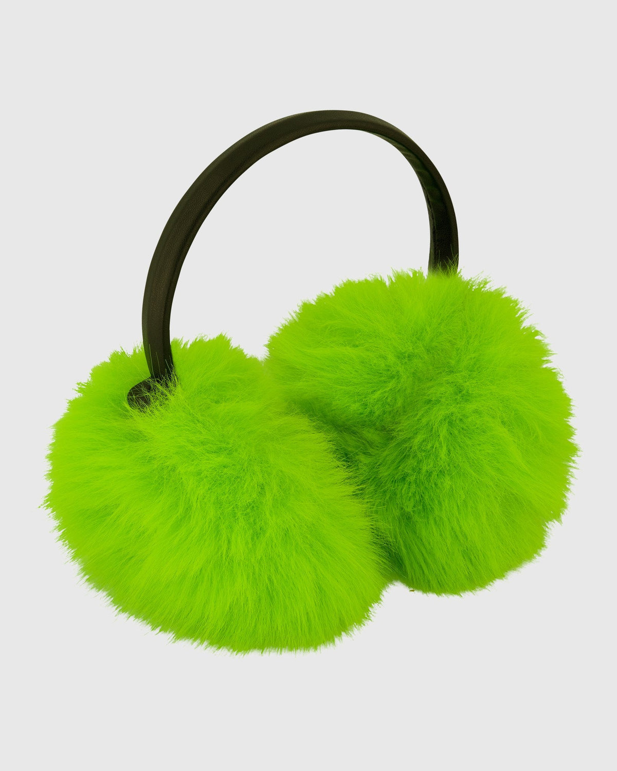 FUR-FREE FOX (FAUX FUR) EARMUFFS - LIME GREEN
