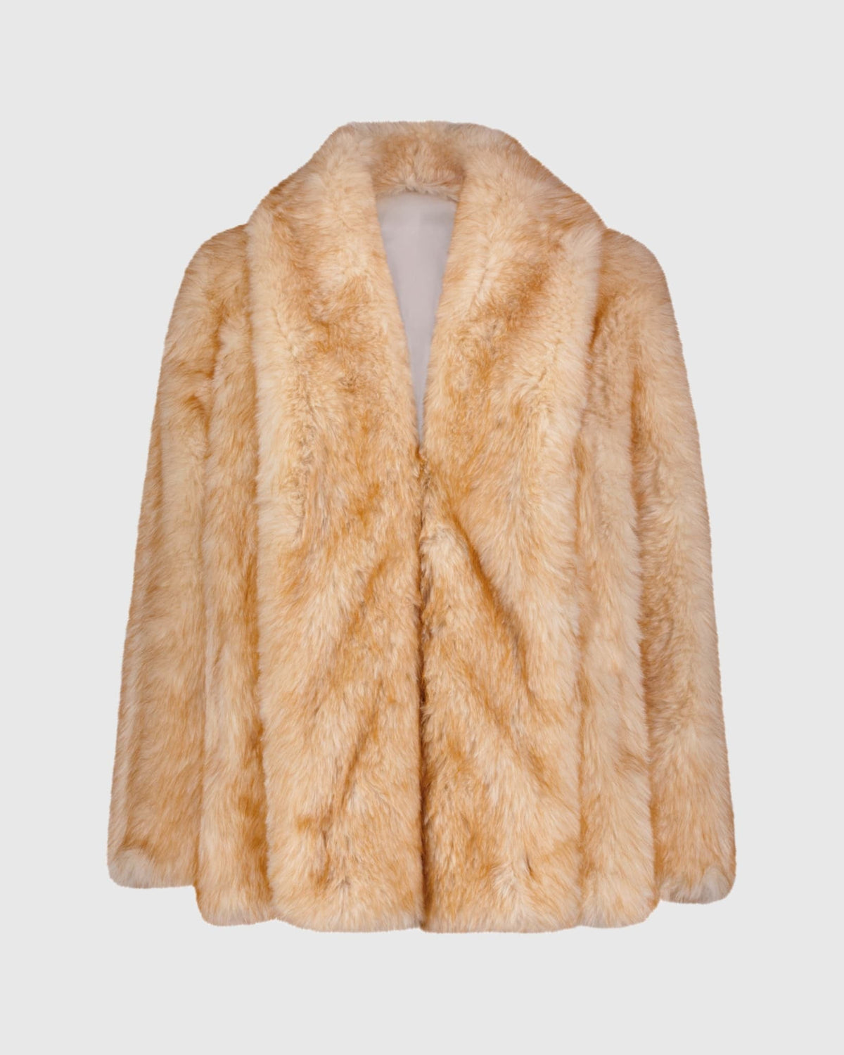 FUR-FREE FOX (FAUX FUR) JACKET - GOLDTONE