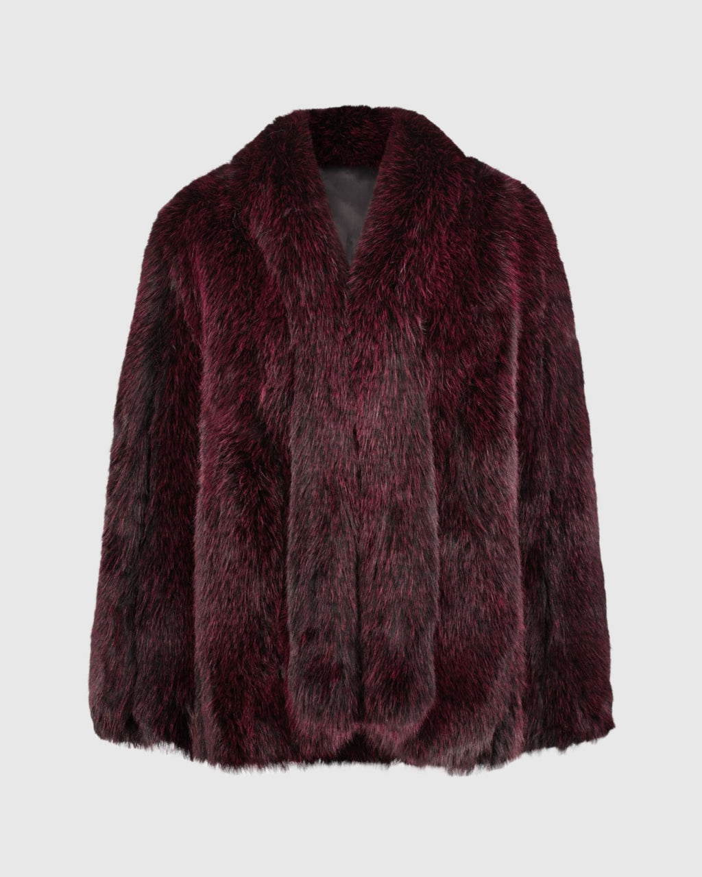 FUR-FREE FOX (FAUX FUR) JACKET - WINE MULTI