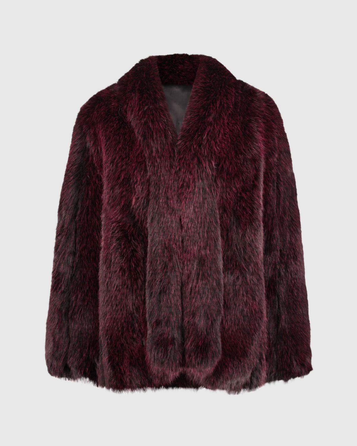 FUR-FREE FOX (FAUX FUR) JACKET - WINE MULTI