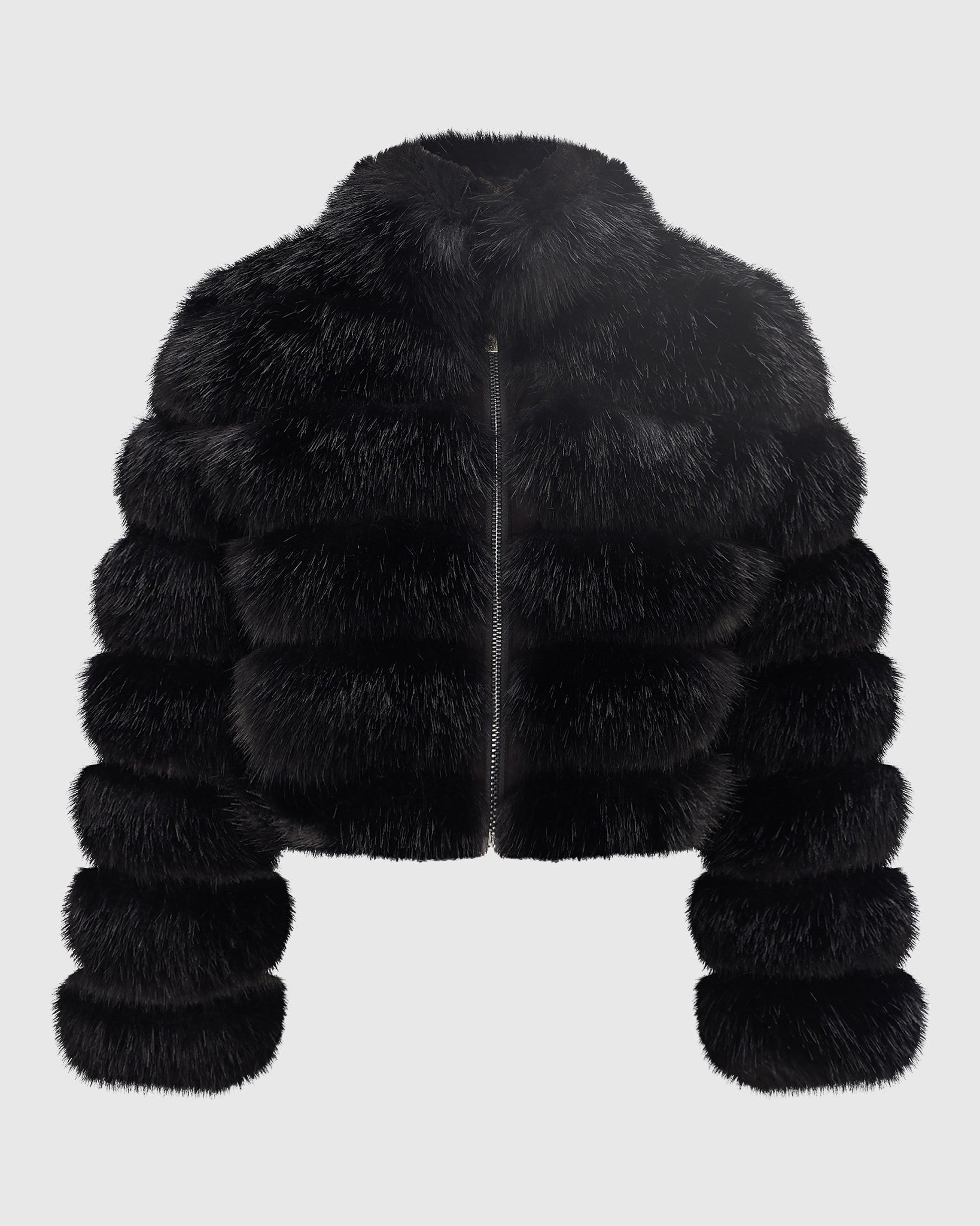 FUR-FREE FOX (FAUX FUR) JACKET, REVERSIBLE