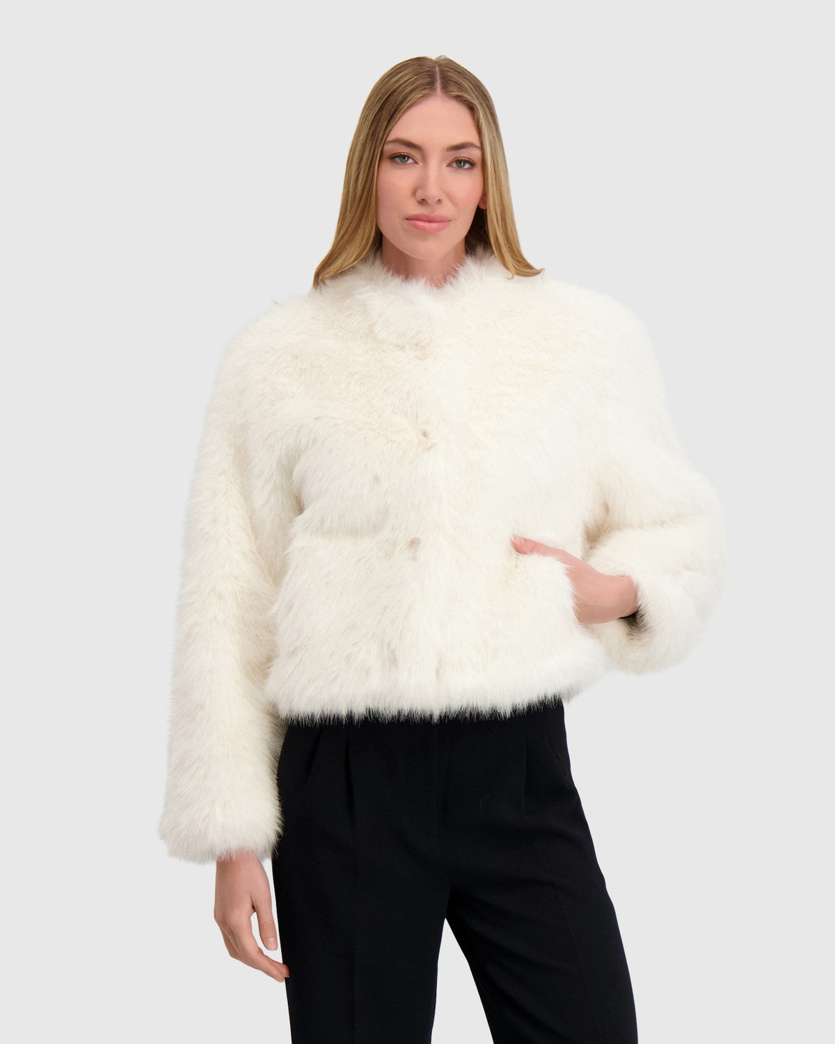 FUR-FREE FOX (FAUX FUR) JACKET - WHITE