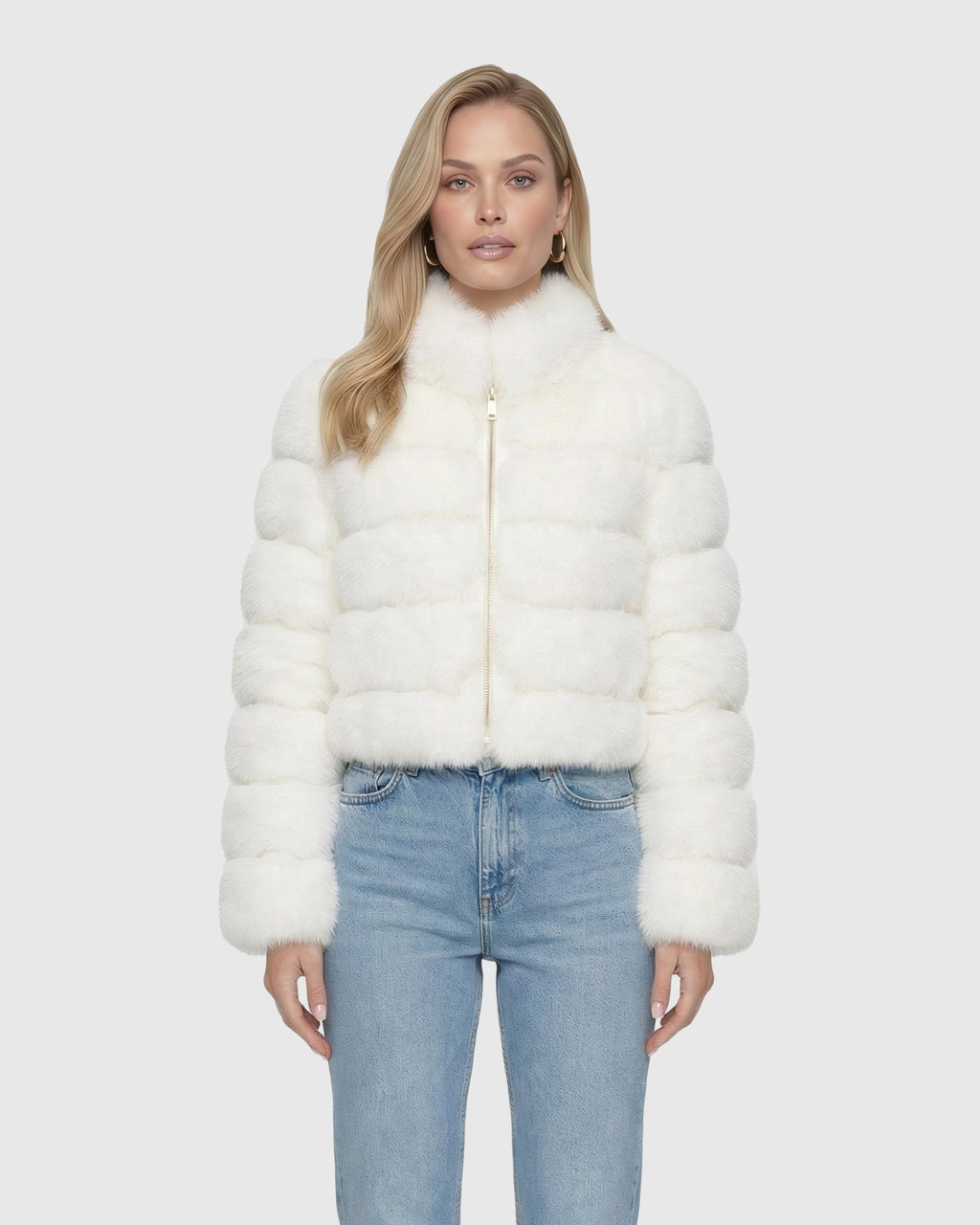 FUR-FREE FOX (FAUX FUR) JACKET, REVERSIBLE