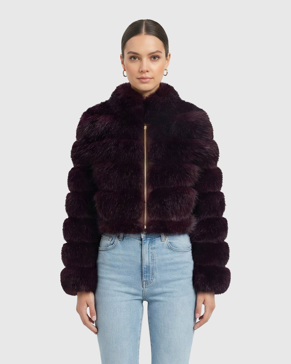 FUR-FREE FOX (FAUX FUR) JACKET, REVERSIBLE