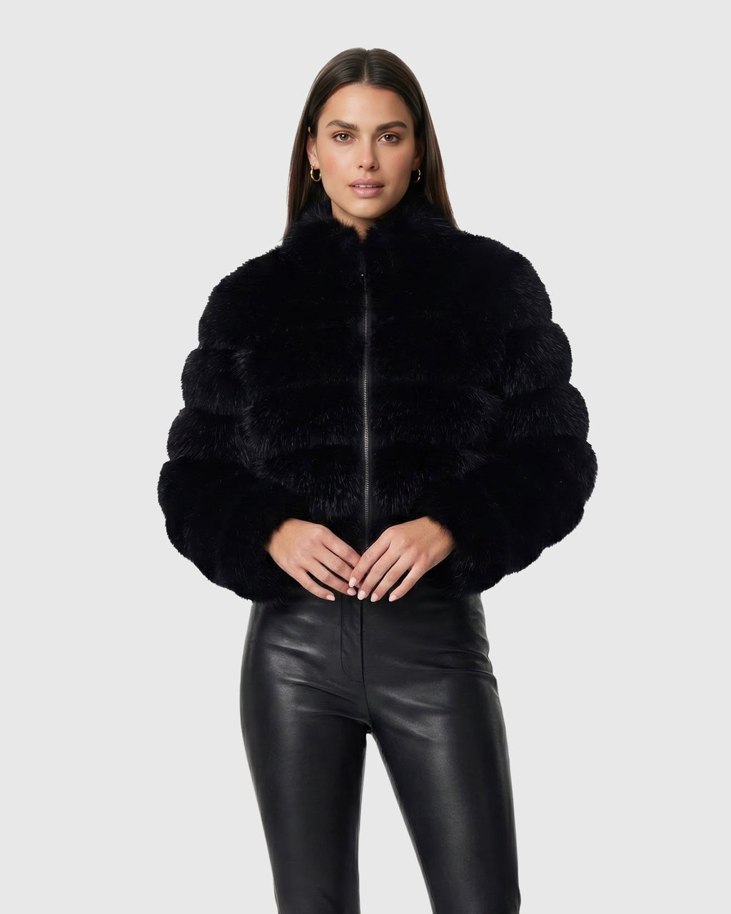 FUR-FREE FOX (FAUX FUR) JACKET, REVERSIBLE