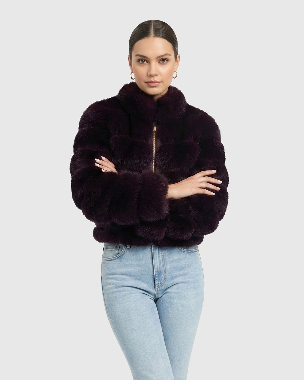 FUR-FREE FOX (FAUX FUR) JACKET, REVERSIBLE