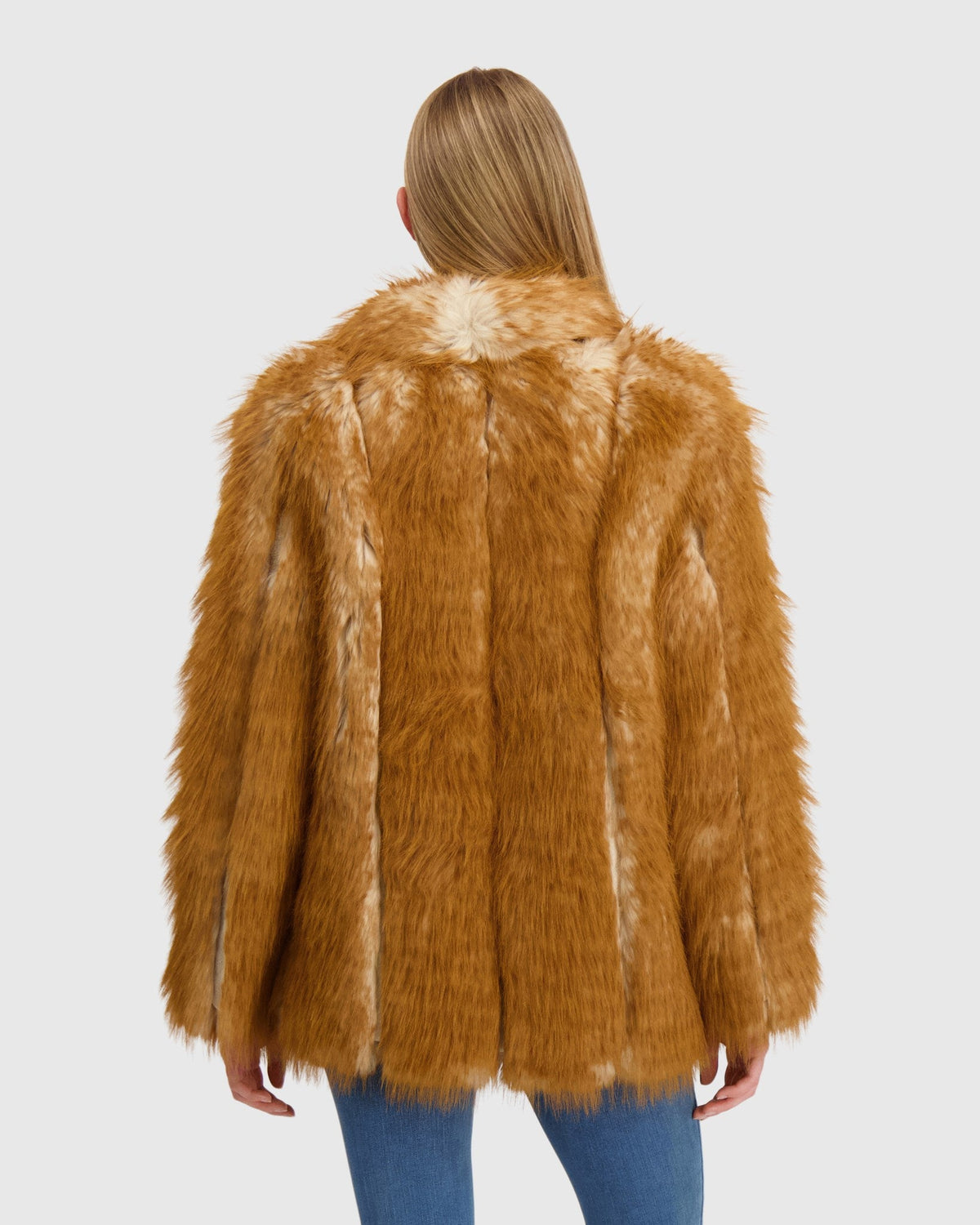 FUR-FREE FOX (FAUX FUR) JACKET - WHISKEY MULTI