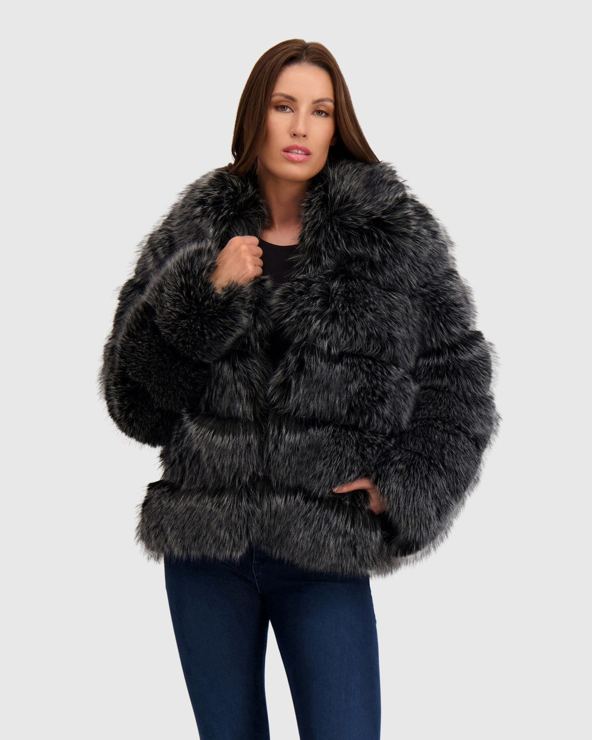 FUR-FREE FOX (FAUX FUR) JACKET - BLACK SNOWTOP