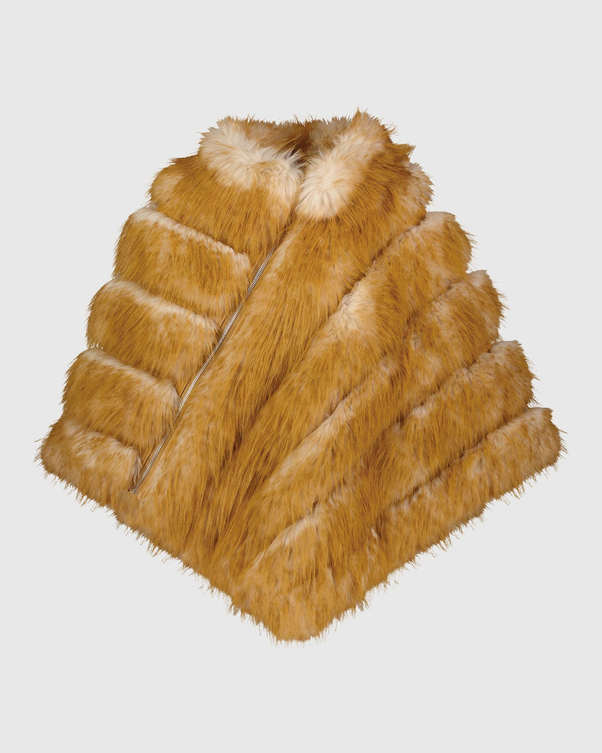 FUR-FREE FOX (FAUX FUR) PONCHO - RED FOX