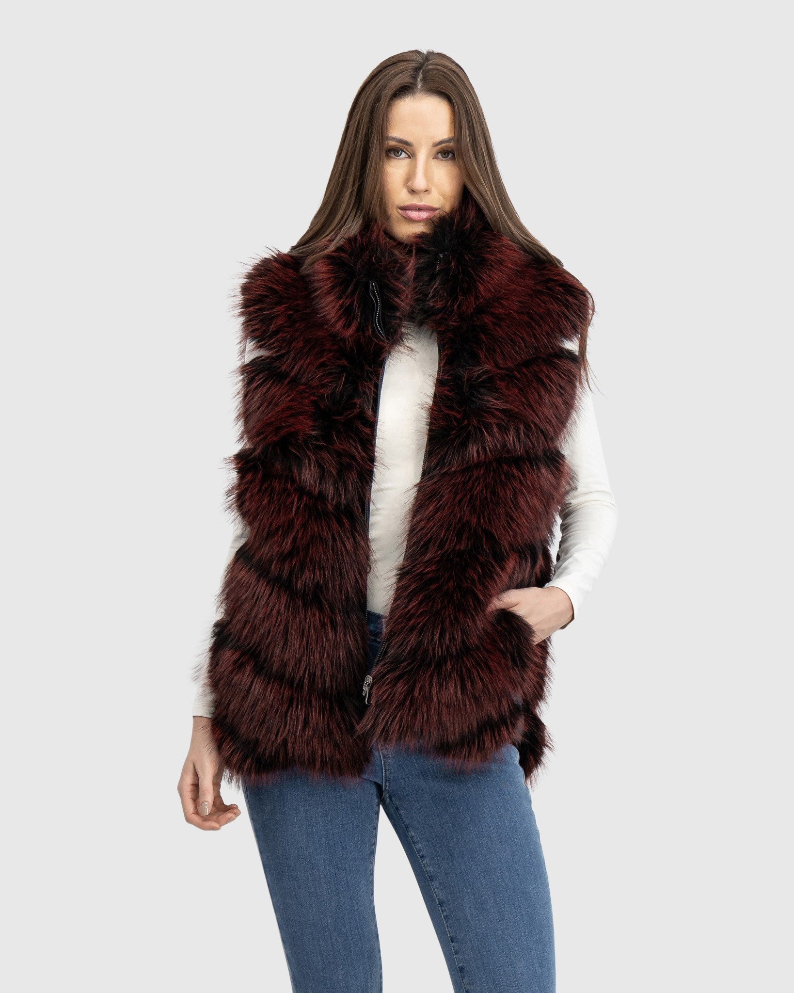 FUR-FREE FOX (FAUX FUR) REVERSIBLE VEST
