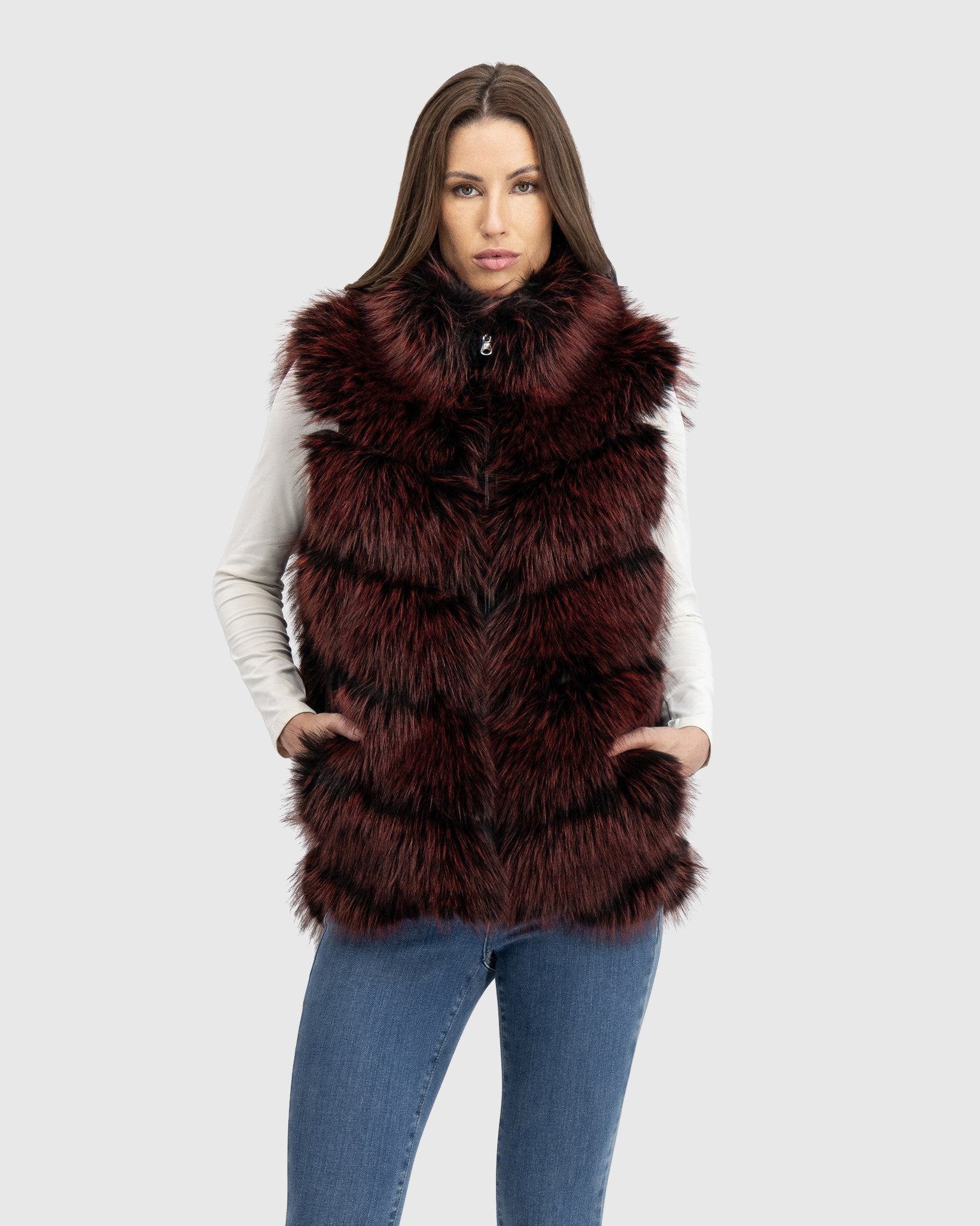 FUR-FREE FOX (FAUX FUR) REVERSIBLE VEST
