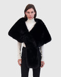 FUR-FREE FOX (FAUX FUR) STOLE - BLACK