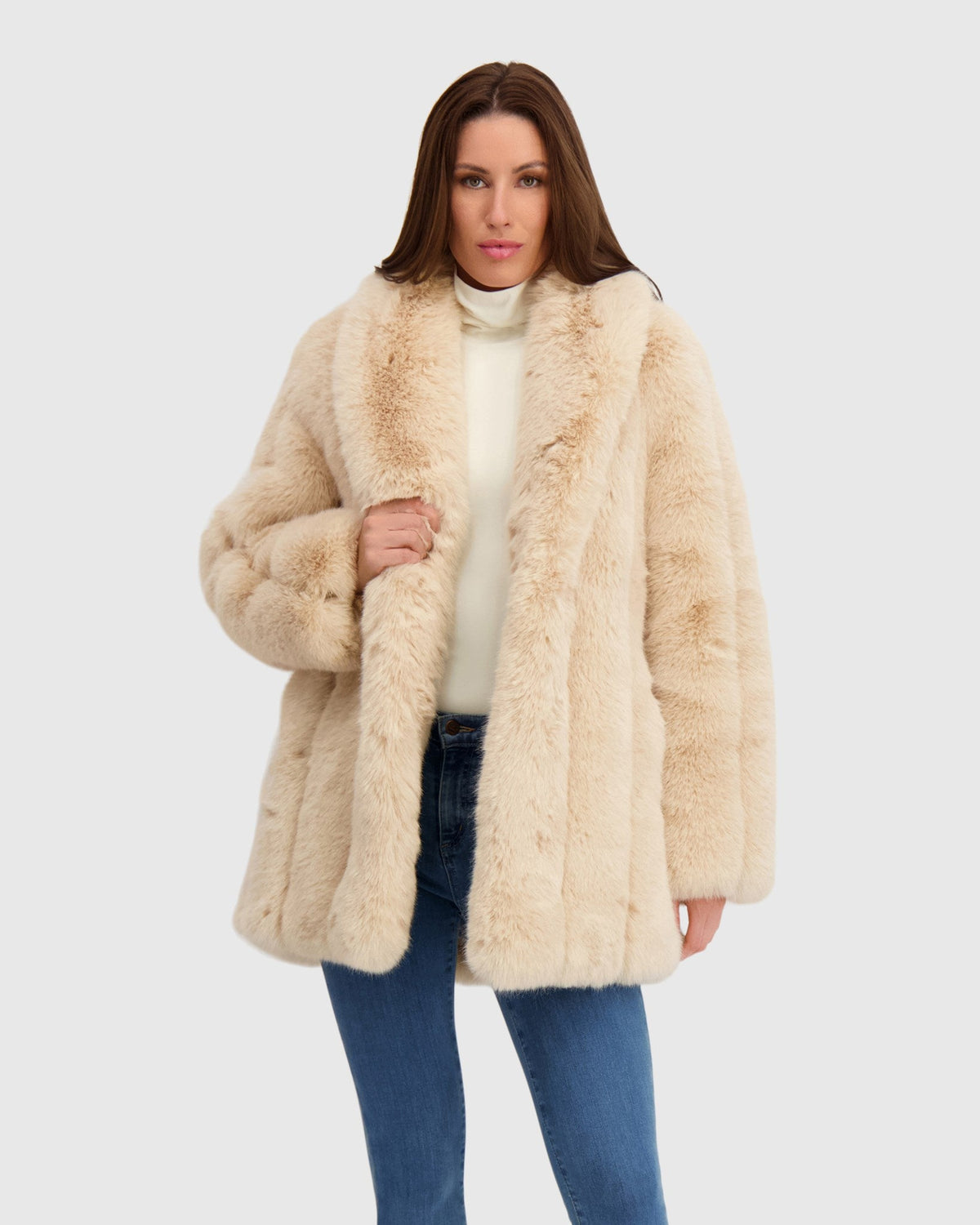 FUR-FREE FOX (FAUX FUR) STROLLER - BEIGE