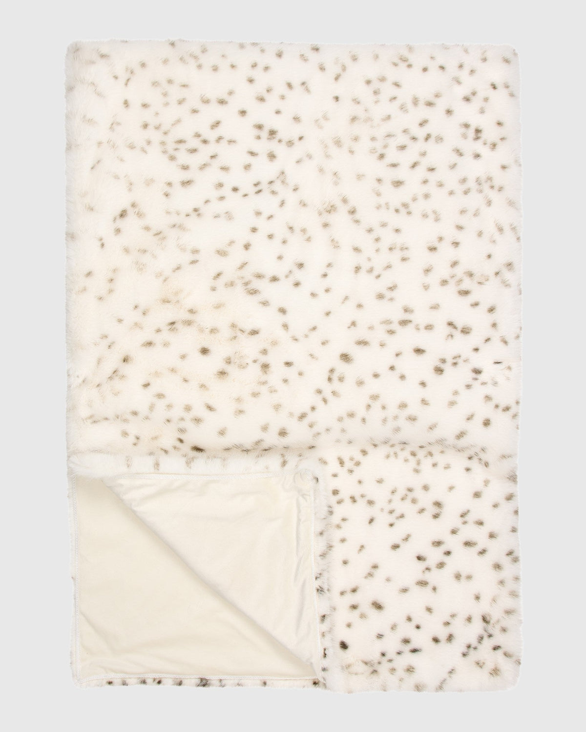 FUR-FREE FOX (FAUX FUR) THROW - WHITE/BLACK SPOTTED