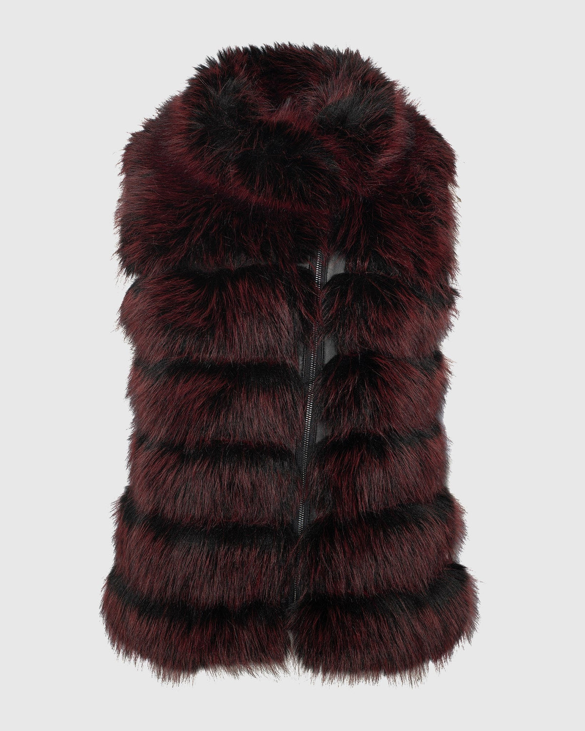 FUR-FREE FOX (PL) VEST - WINE/BLACK