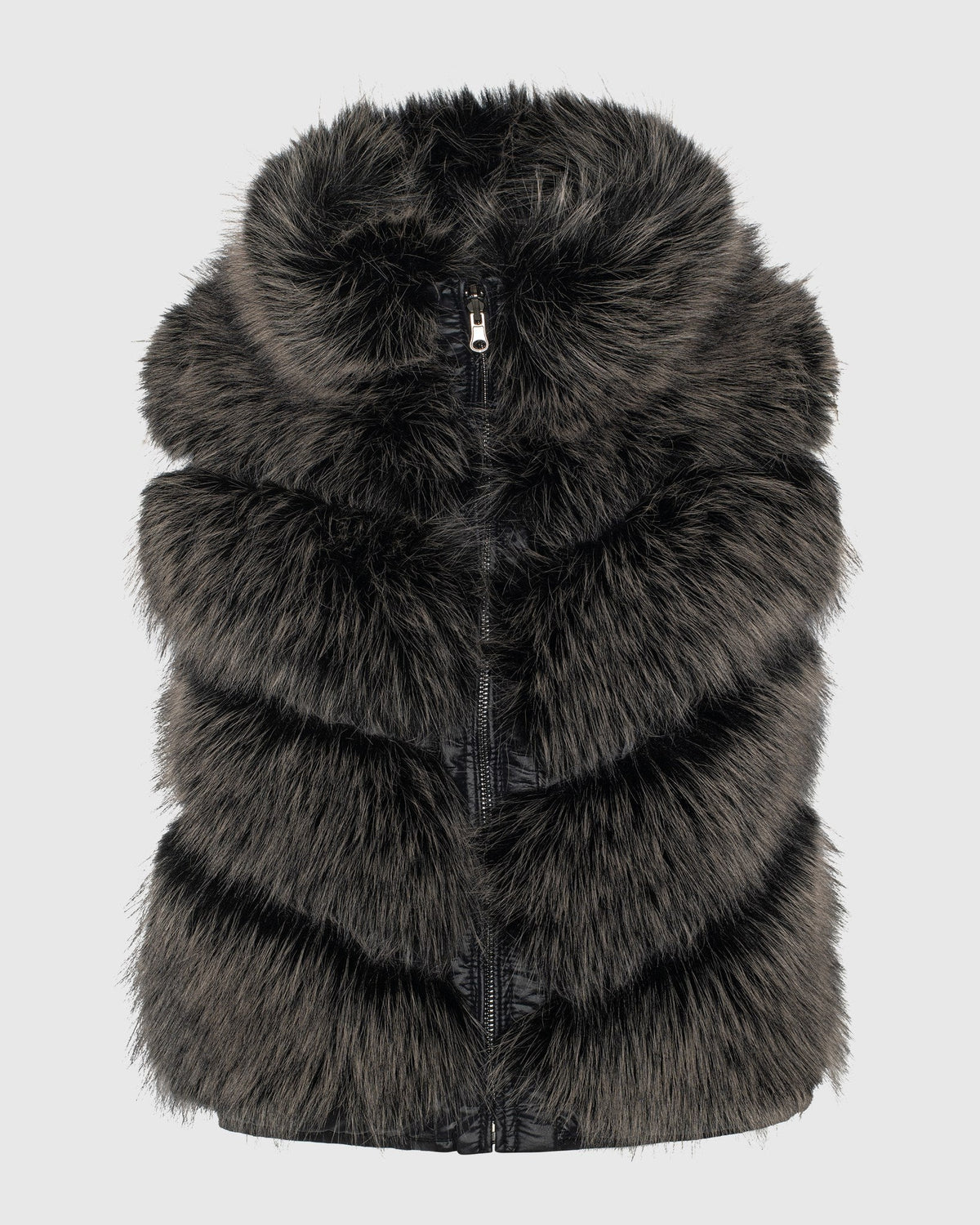 FUR-FREE FOX (PL) VEST REVERSIBLE TO DOWN - BLACK BROWN SNOWTOP/BLACK