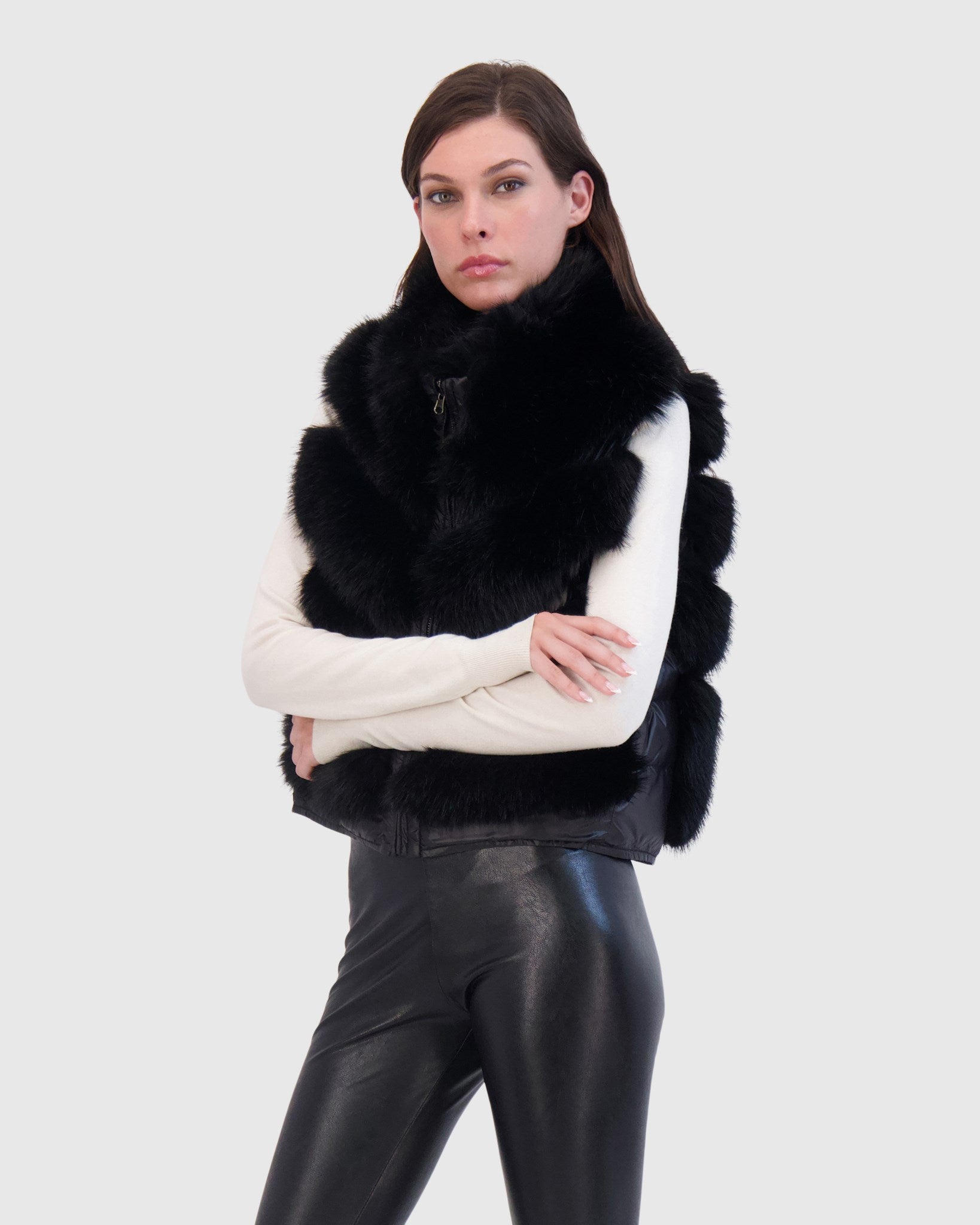 FUR-FREE FOX (FAUX FUR) VEST REVERSIBLE TO DOWN