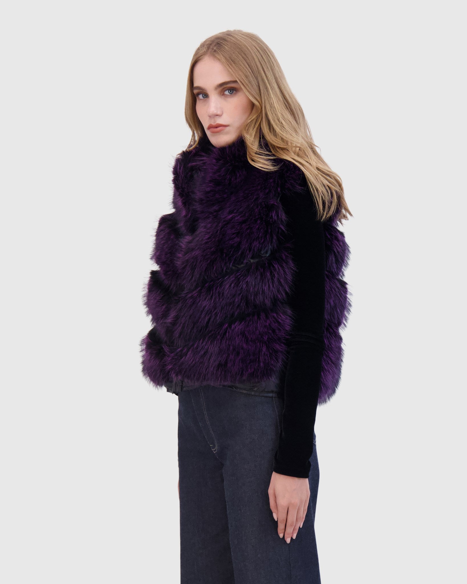 FUR-FREE FOX (FAUX FUR) VEST REVERSIBLE TO DOWN