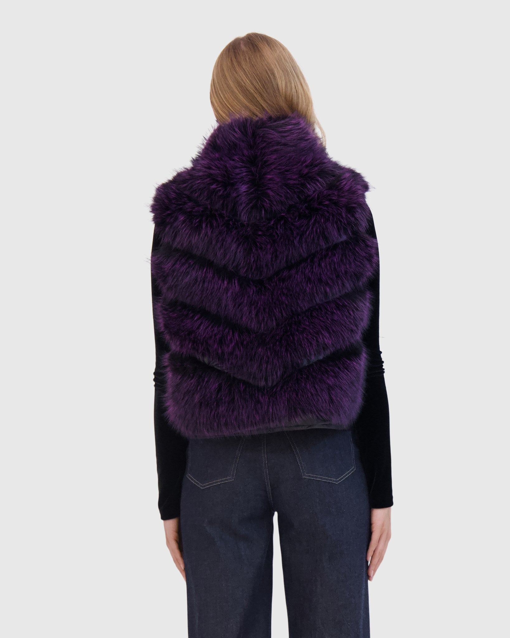 FUR-FREE FOX (FAUX FUR) VEST REVERSIBLE TO DOWN