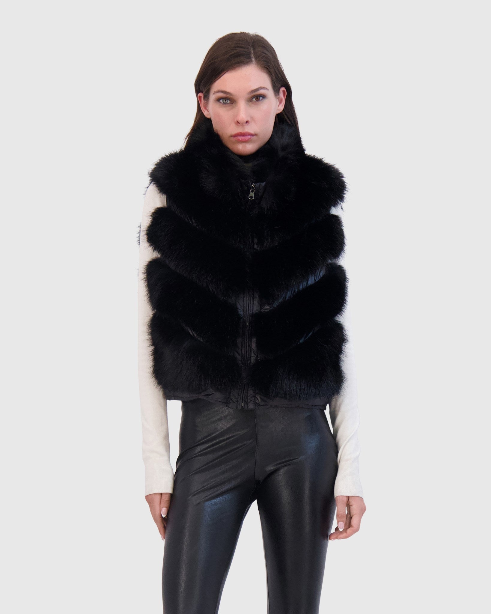 FUR-FREE FOX (FAUX FUR) VEST REVERSIBLE TO DOWN