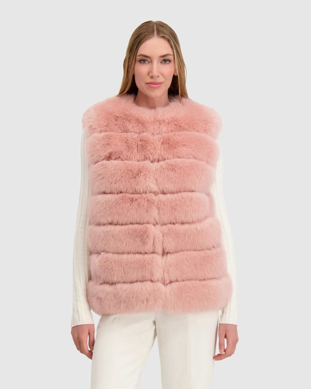 FUR-FREE FOX (FAUX FUR) VEST - PINK