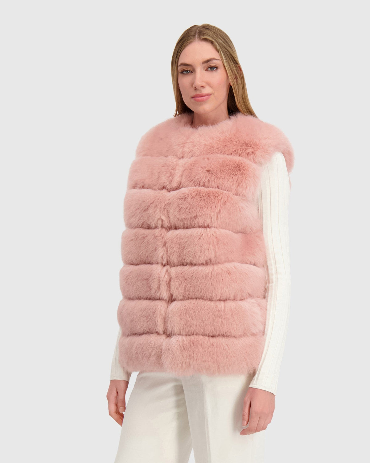 FUR-FREE FOX (FAUX FUR) VEST - PINK