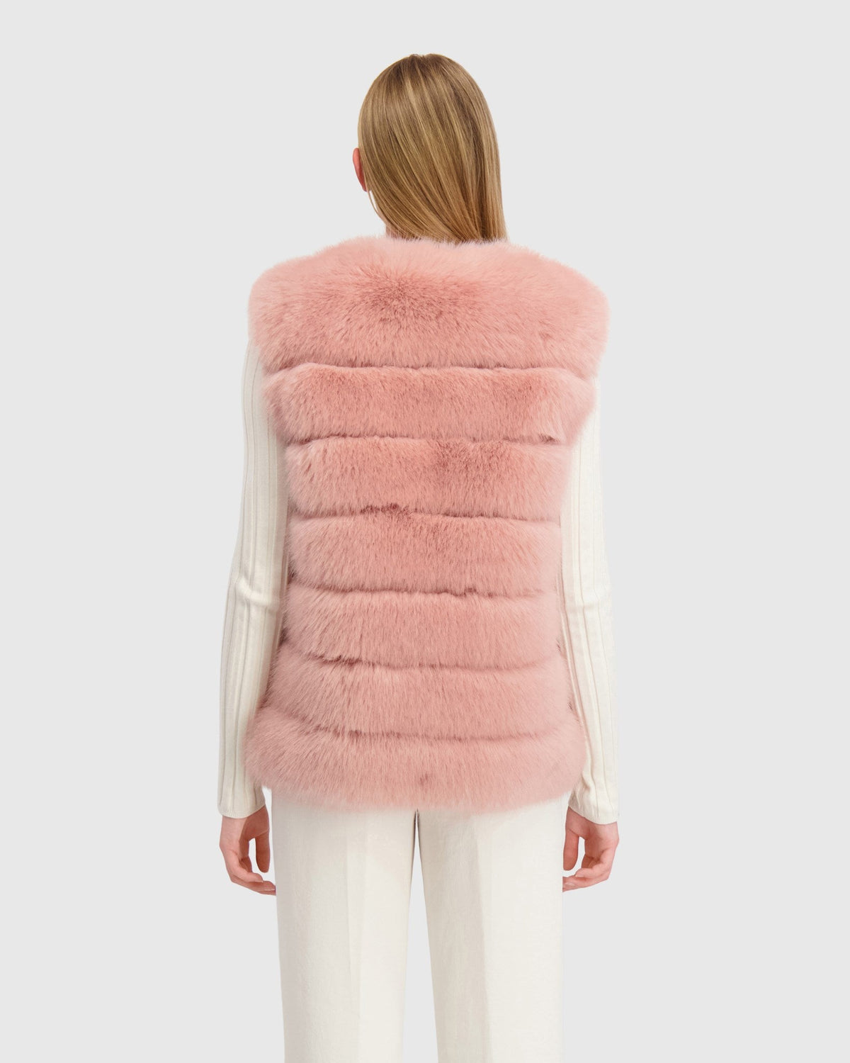 FUR-FREE FOX (FAUX FUR) VEST - PINK