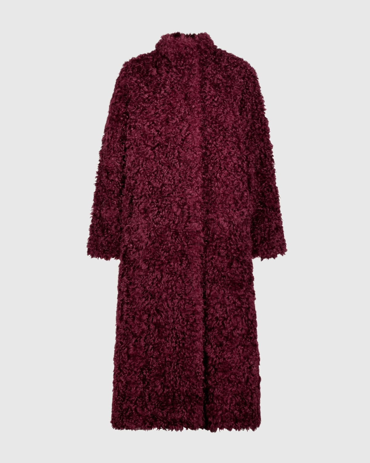 FUR-FREE LAMB (FAUX FUR) COAT - BURGUNDY