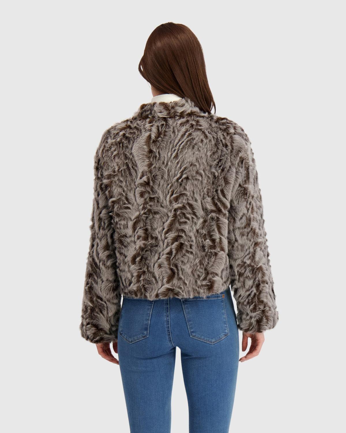 FUR-FREE LAMB (FAUX FUR) JACKET - BROWN SNOWTOP