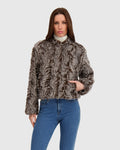 FUR-FREE LAMB (FAUX FUR) JACKET - BROWN SNOWTOP