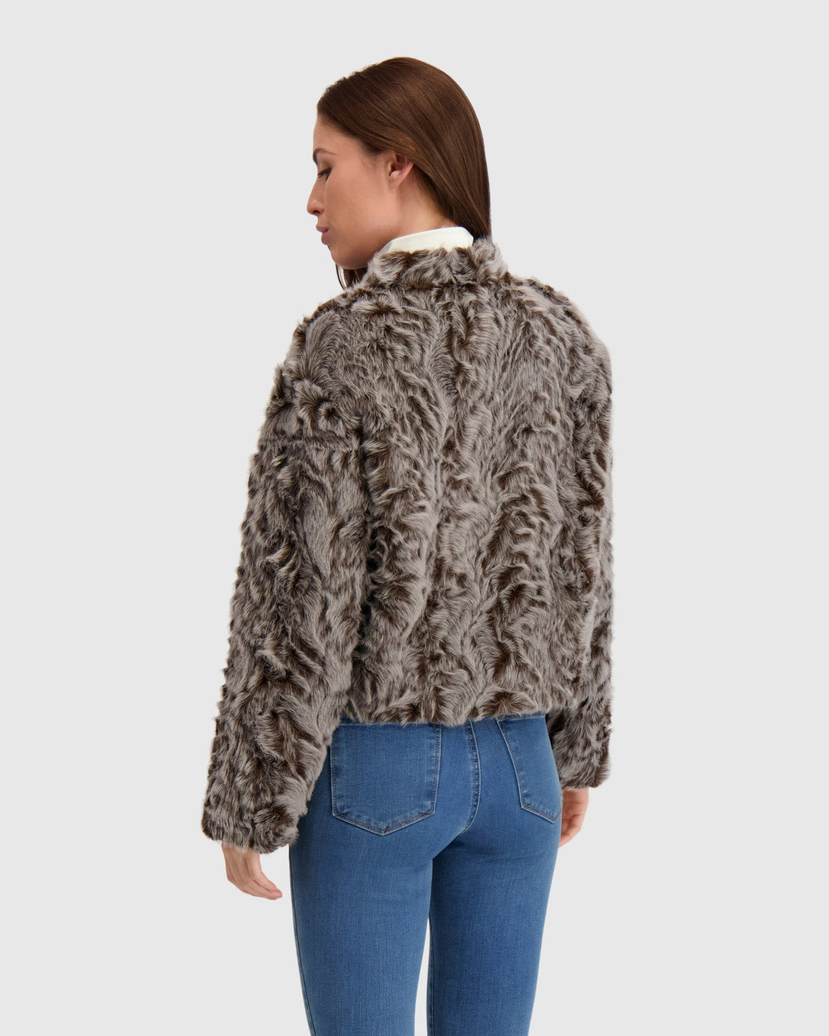 FUR-FREE LAMB (FAUX FUR) JACKET - BROWN SNOWTOP