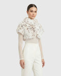 FUR-FREE LYNX BELLY (FAUX FUR) BOLERO, SHORT SLEEVES - LYX