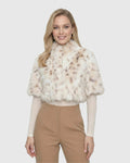 FUR-FREE LYNX BELLY (FAUX FUR) BOLERO, SHORT SLEEVES - LYX