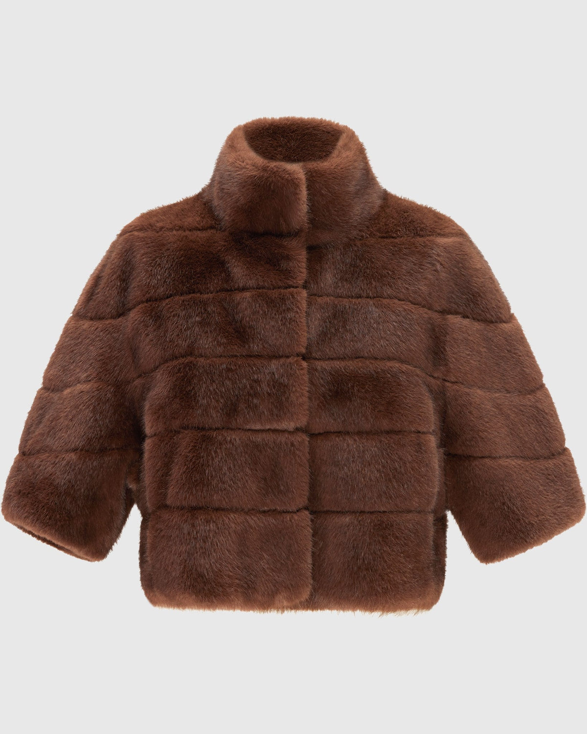 FUR-FREE MINK (FAUX FUR) BOLERO - BROWN