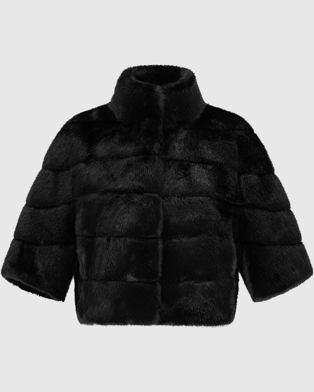 FUR-FREE MINK (FAUX FUR) BOLERO - BLACK