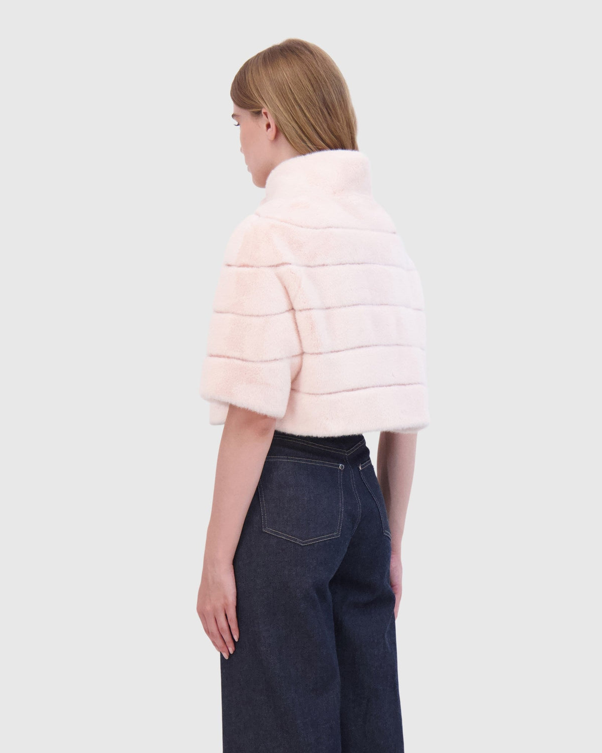 FUR-FREE MINK (FAUX FUR) BOLERO - PINK