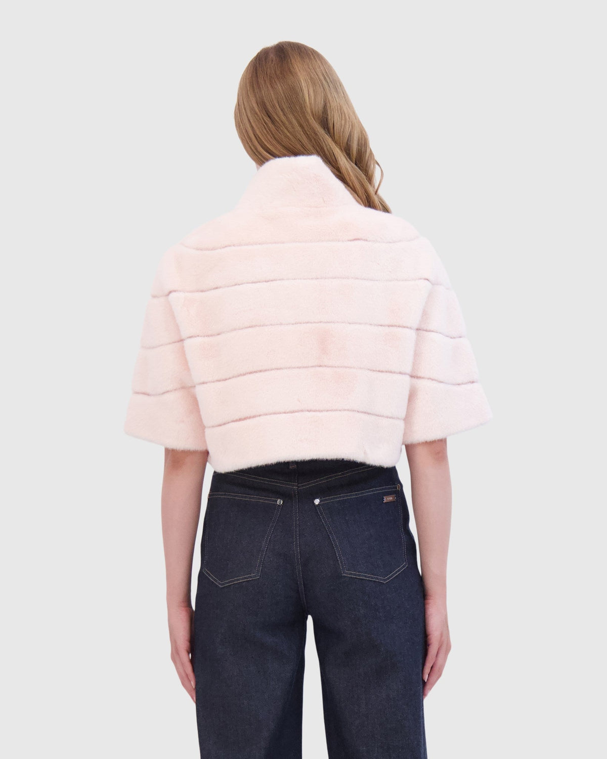 FUR-FREE MINK (FAUX FUR) BOLERO - PINK