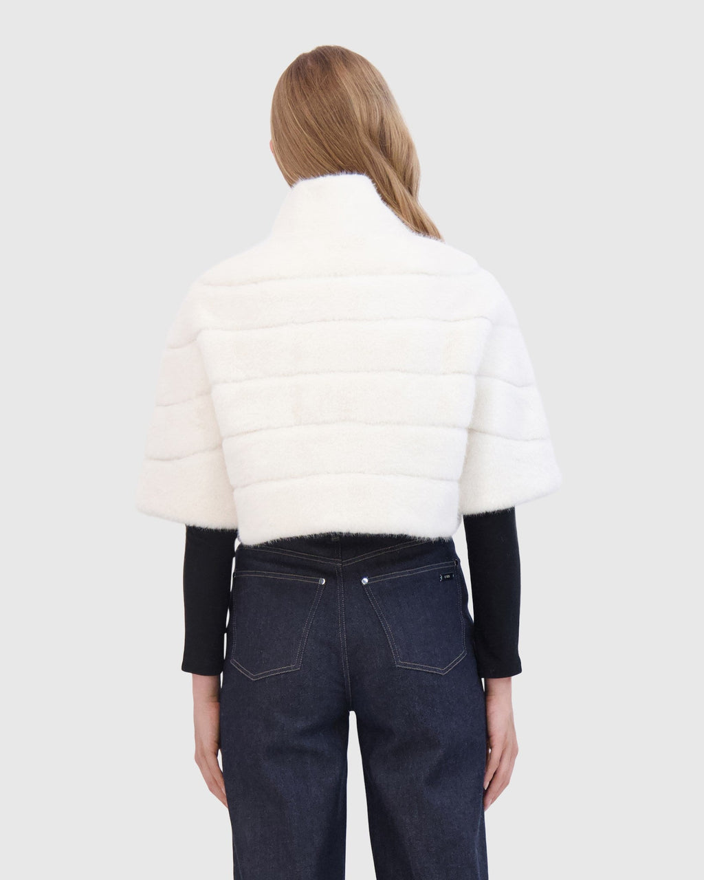 FUR-FREE MINK (FAUX FUR) BOLERO - WHITE
