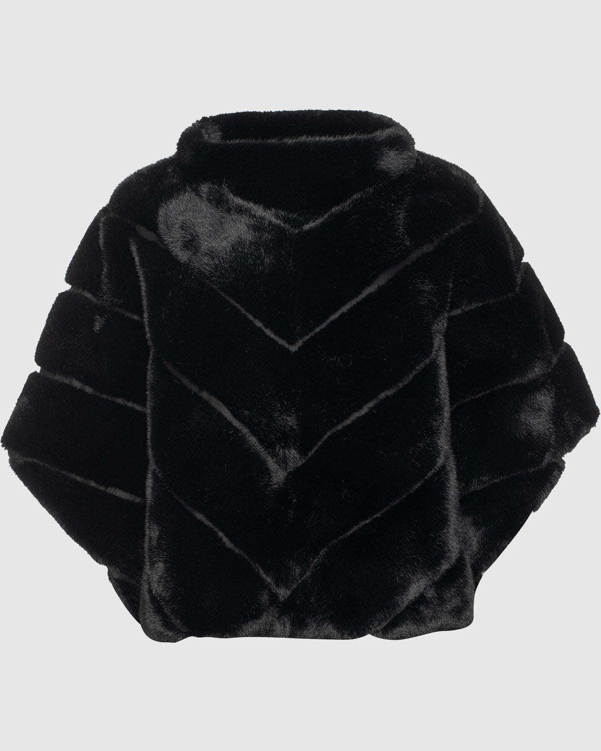 FUR-FREE MINK (FAUX FUR) CAPE - BLACK