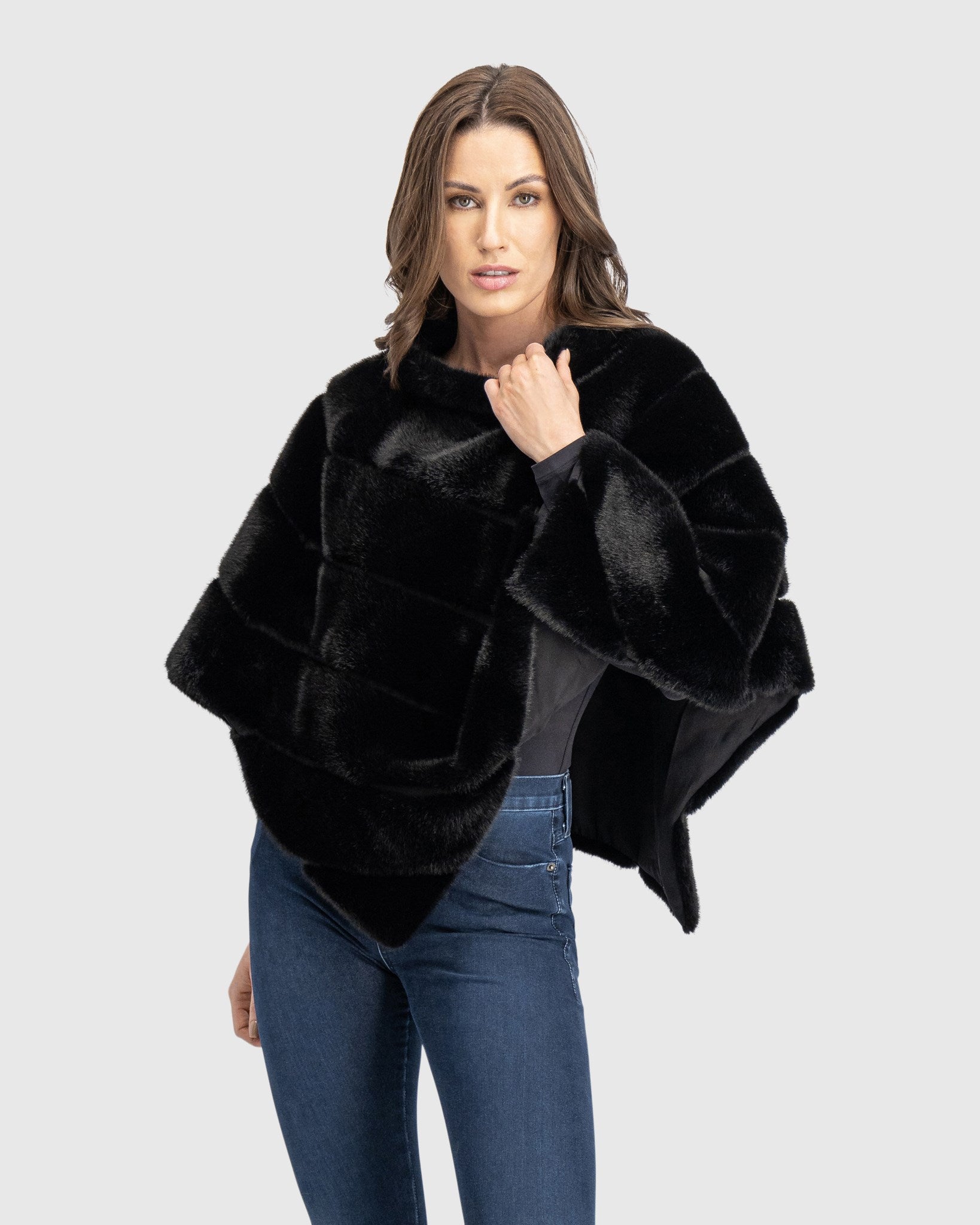 FUR-FREE MINK (FAUX FUR) CAPE