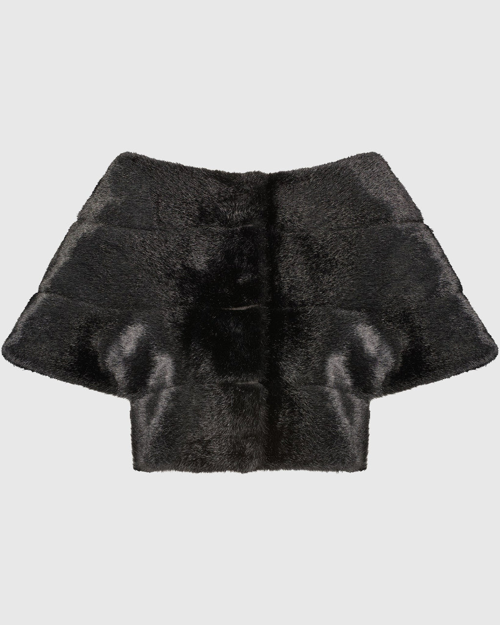 FUR-FREE MINK (FAUX FUR) CAPELET - BLACK