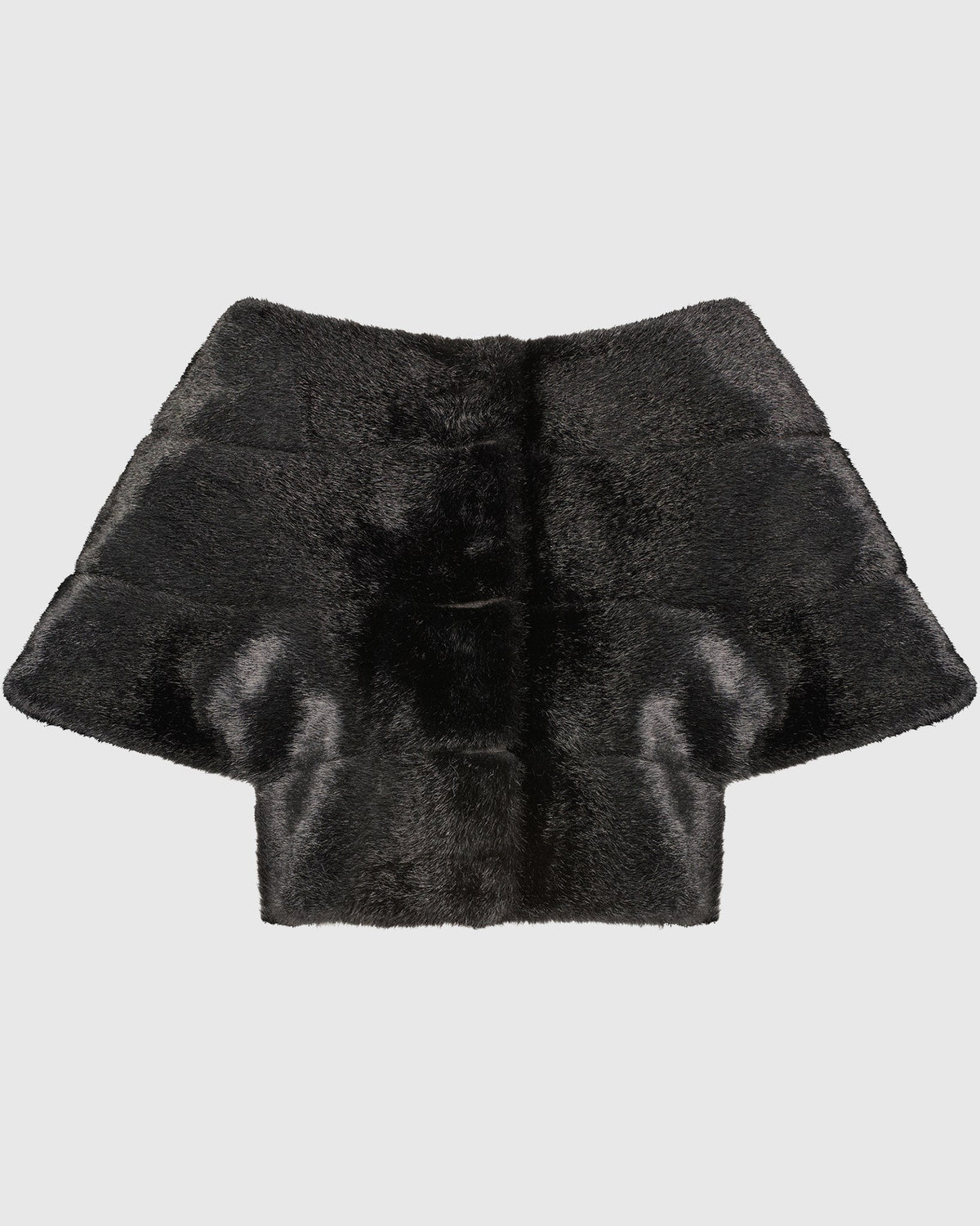FUR-FREE MINK (FAUX FUR) CAPELET - BLACK