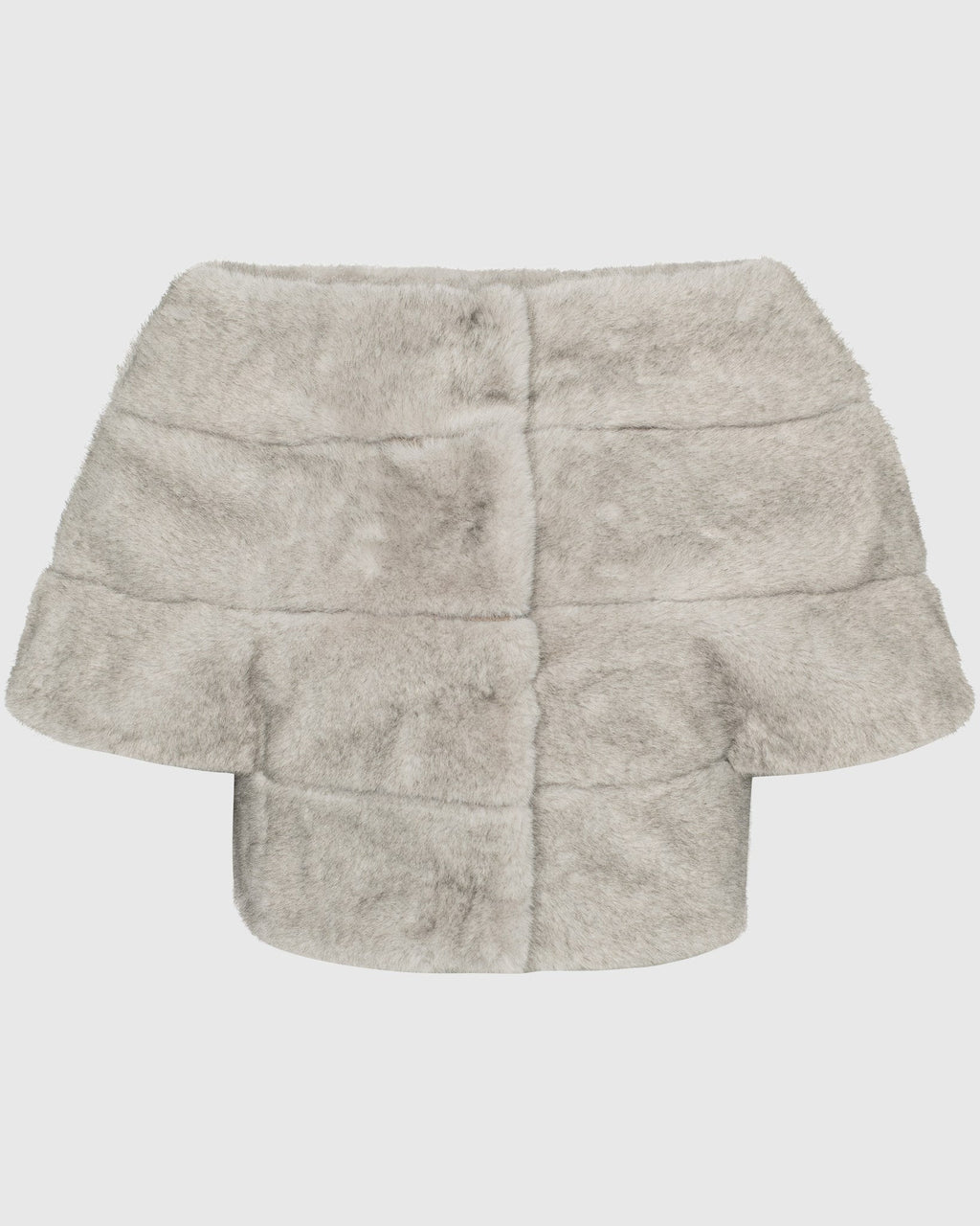 FUR-FREE MINK (FAUX FUR) CAPELET - SILVER BLUE
