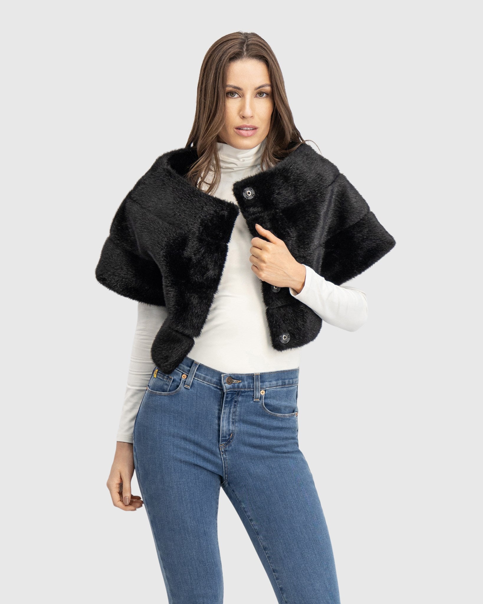 FUR-FREE MINK (FAUX FUR) CAPELET