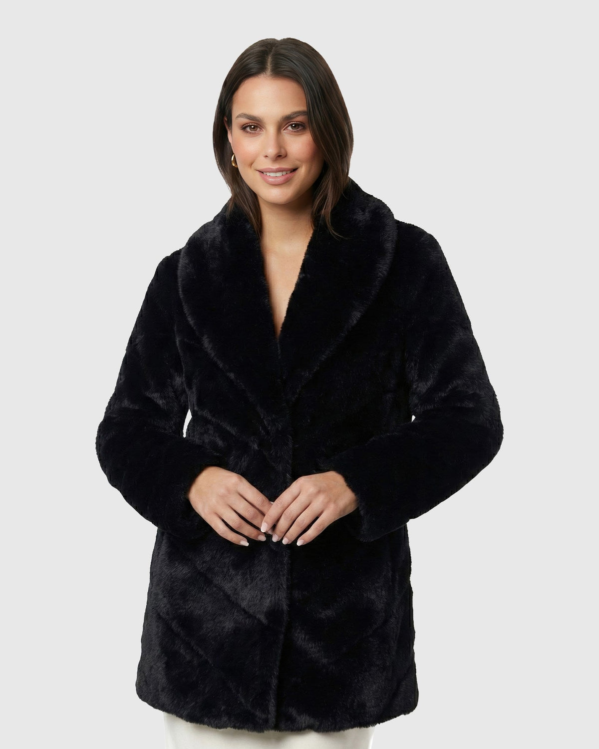 FUR-FREE MINK (FAUX FUR) STROLLER - BLACK