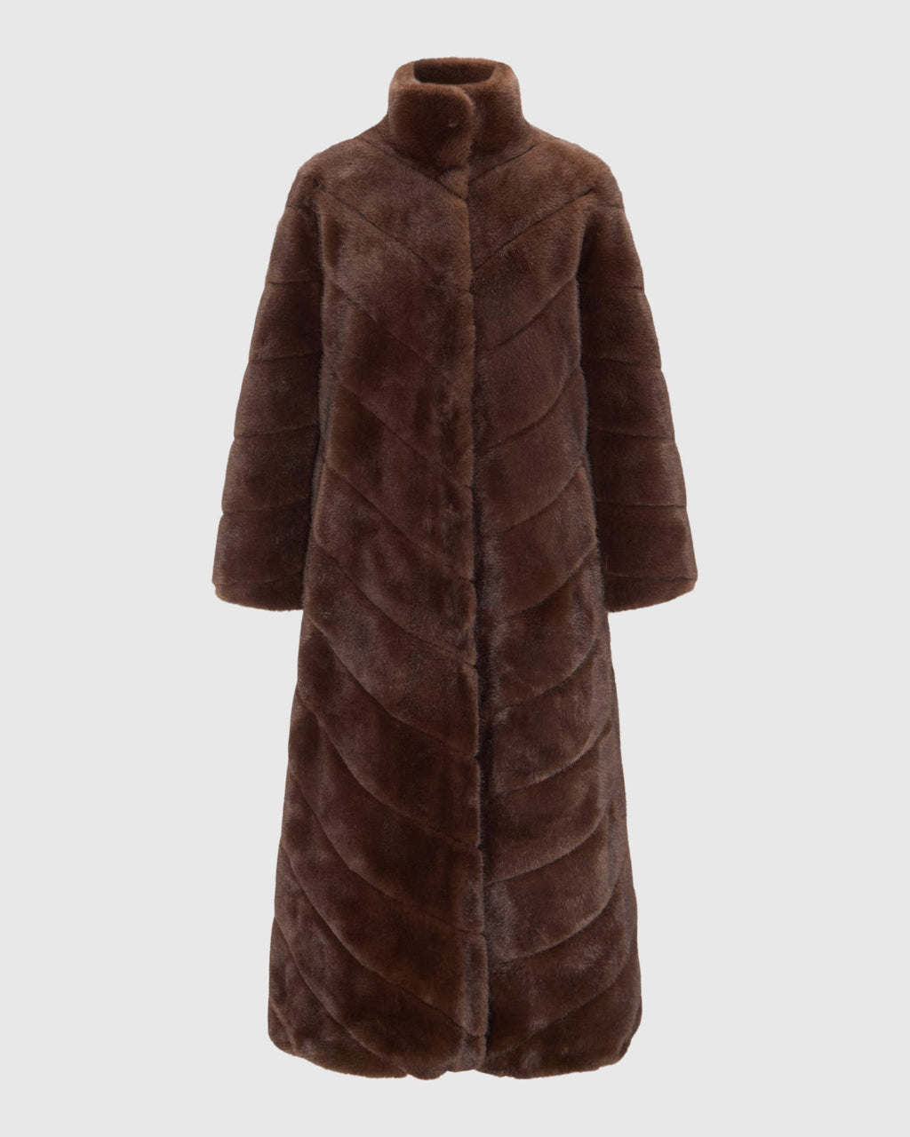 FUR-FREE MINK (FAUX FUR) COAT - BROWN