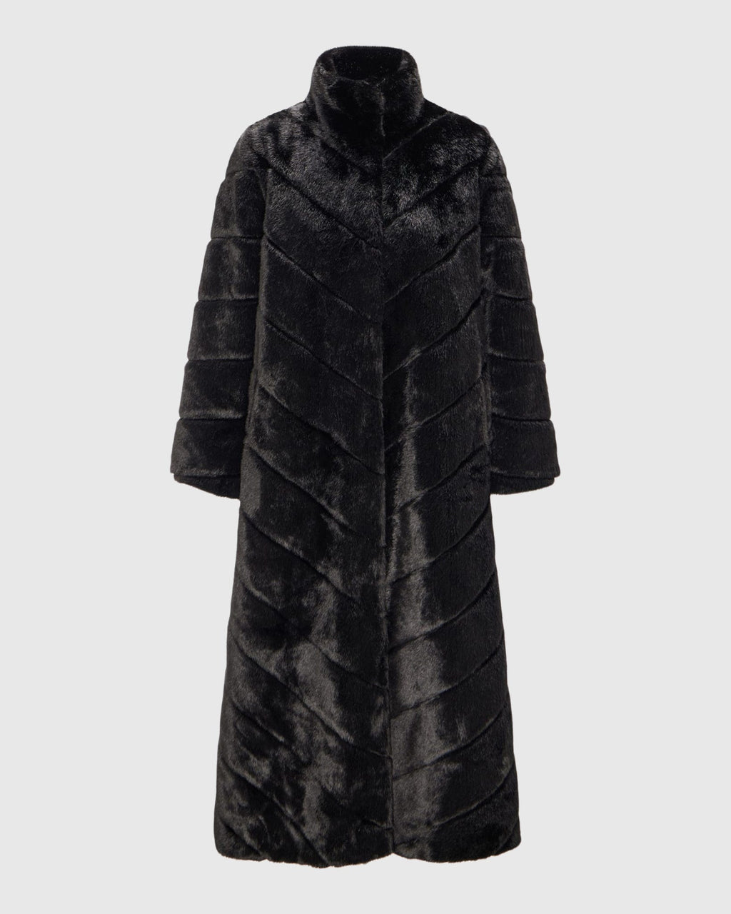 FUR-FREE MINK (FAUX FUR) COAT - BLACK