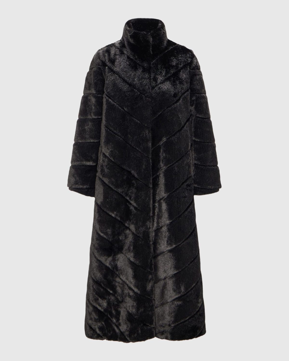 FUR-FREE MINK (FAUX FUR) COAT - BLACK