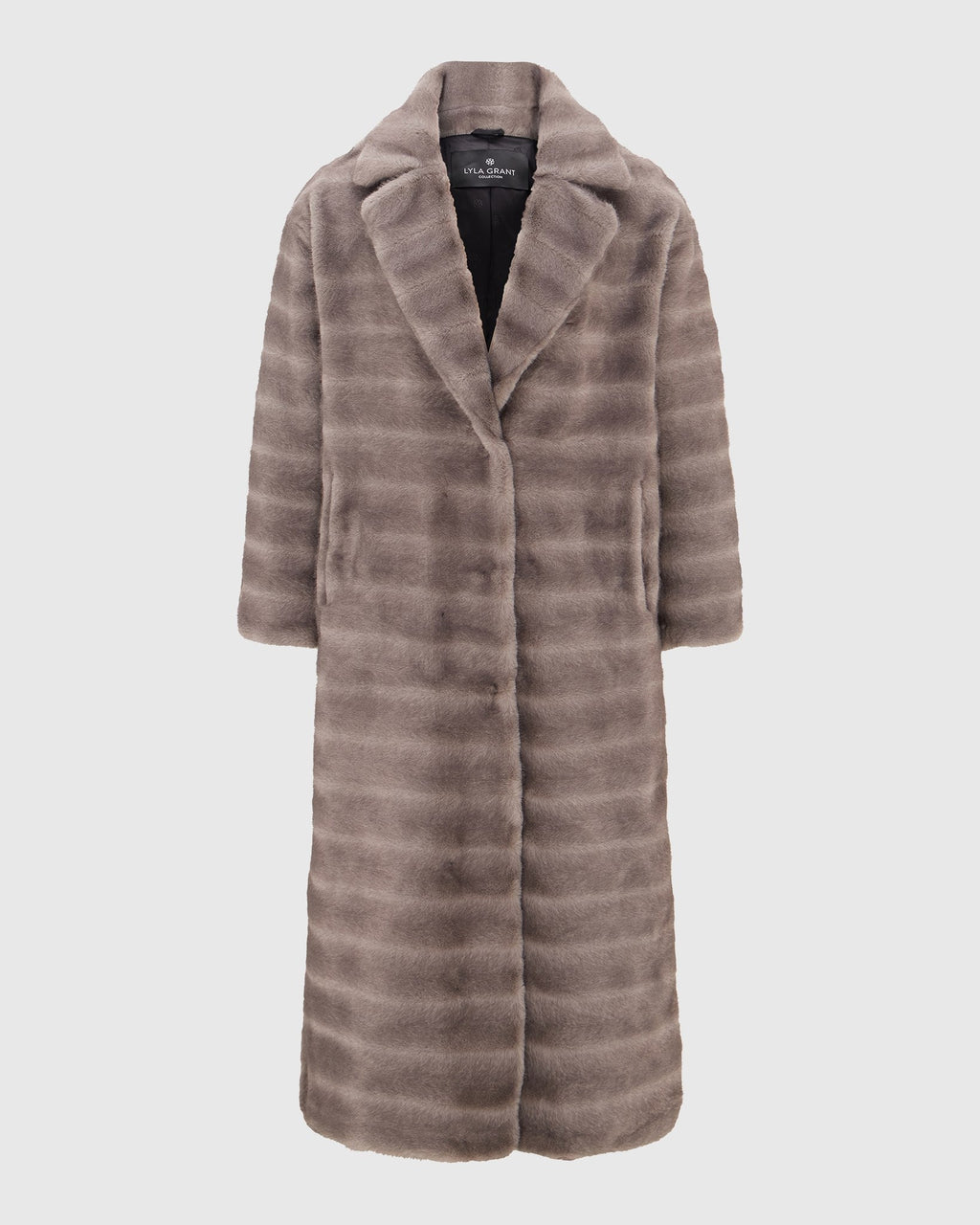 FUR-FREE MINK (FAUX FUR) COAT - GRAY
