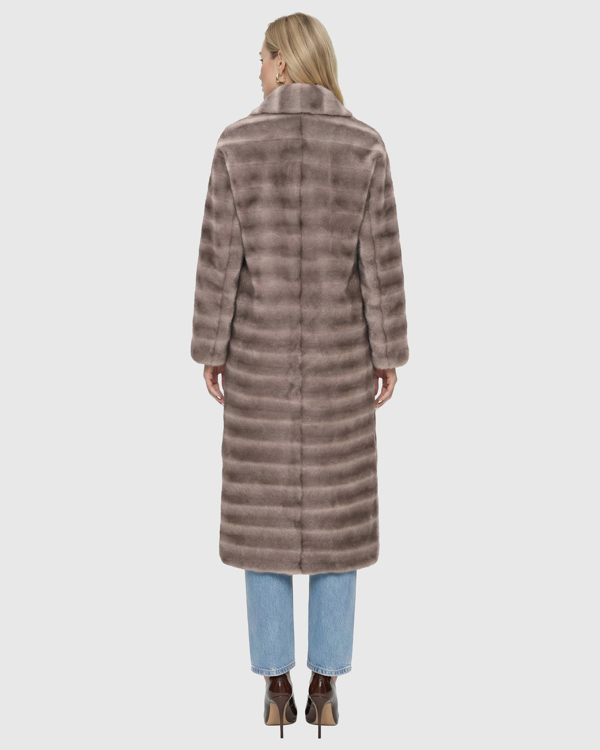 FUR-FREE MINK (FAUX FUR) COAT - GRAY